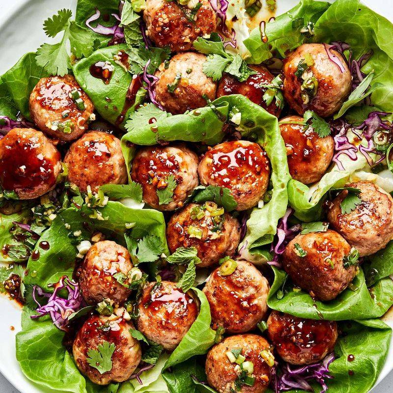 Asian Lettuce Wrap Meatballs