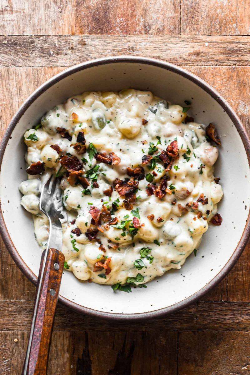 Roasted Garlic And Bacon Gnocchi
