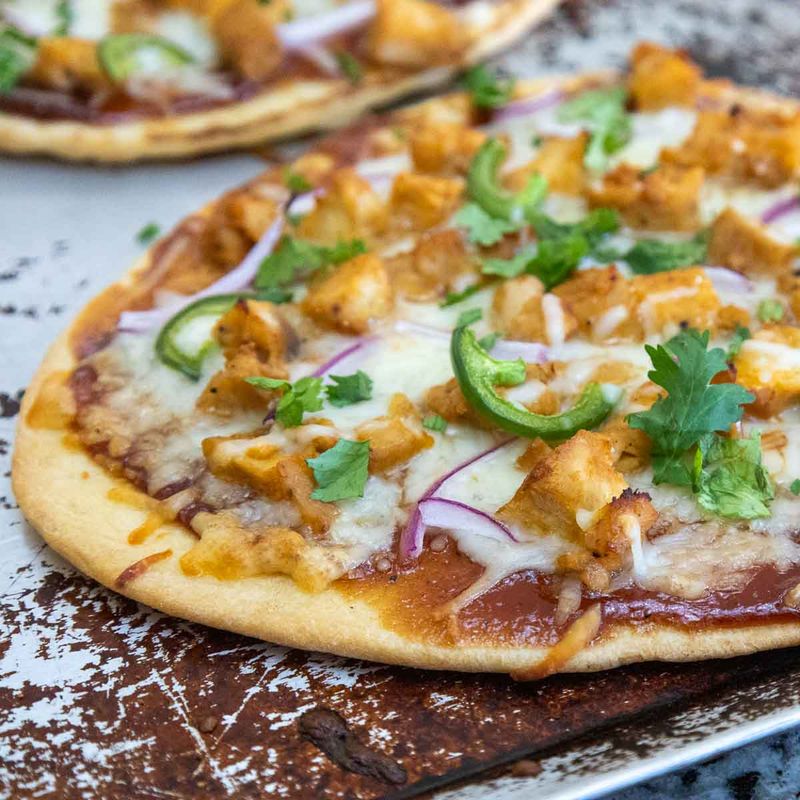 BBQ Chicken Naan Pizza