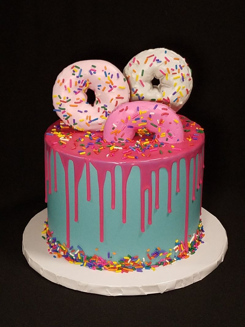 Donut-Topped Vanilla Cake