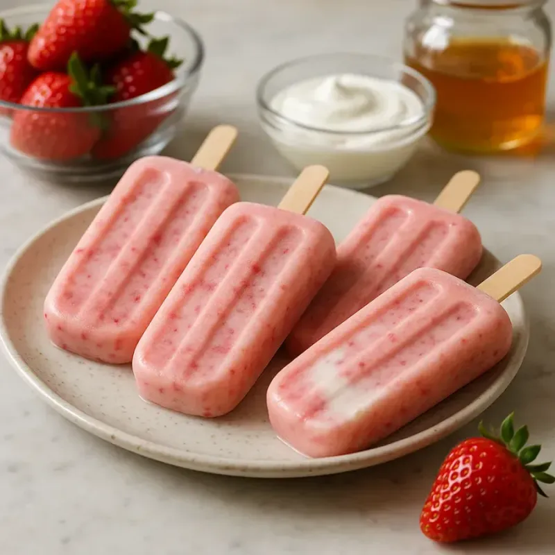 Strawberry Yogurt Popsicles
