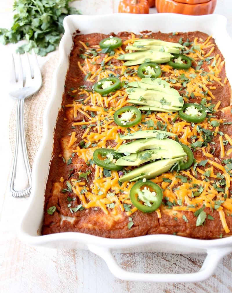 Pumpkin Chorizo Enchiladas