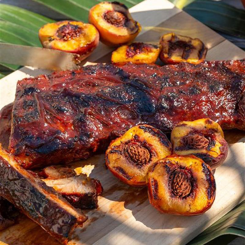 Sticky Peach BBQ Ribs