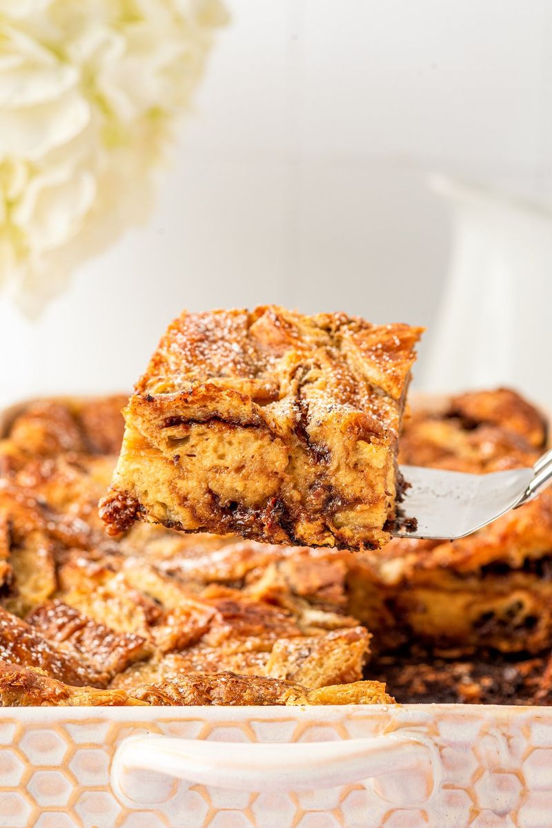 Nutella Croissant Bread Pudding