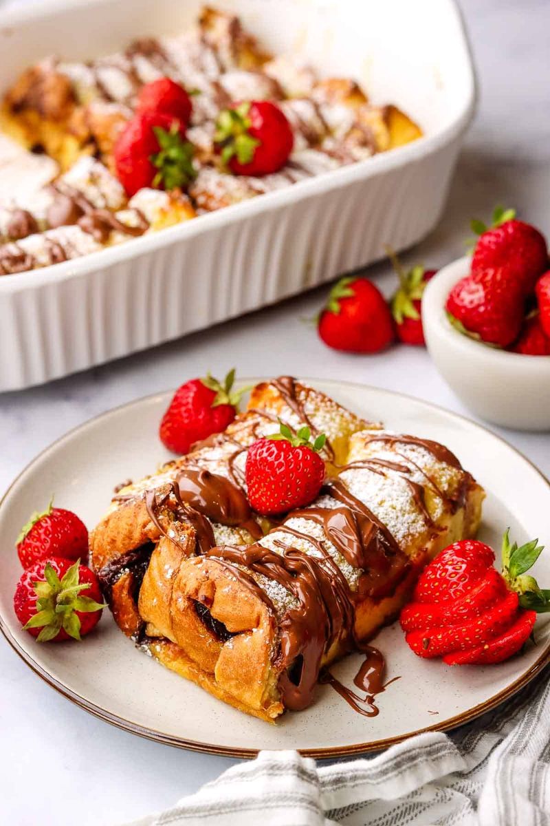 Nutella-Stuffed Baked French Toast
