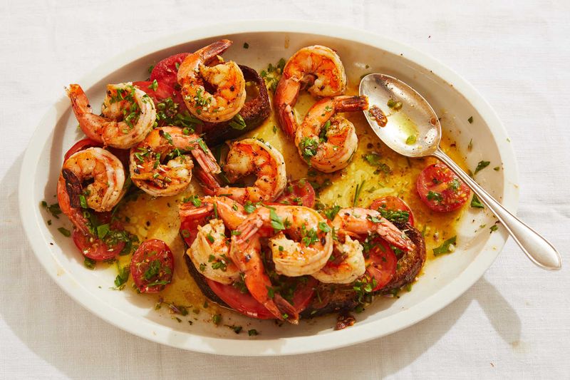 Garlic Butter Shrimp And Toast
