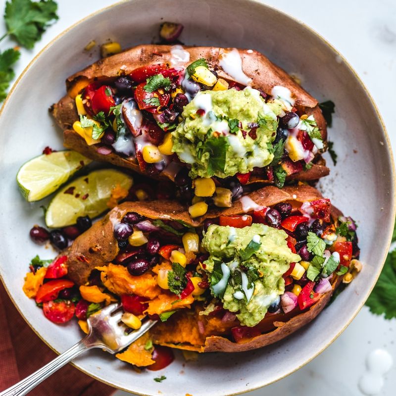Loaded Sweet Potato Breakfast Boats