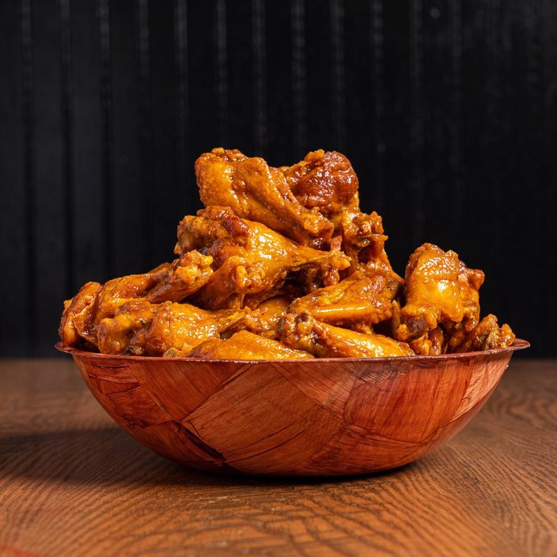 Chicken Wings Under Heat Lamps