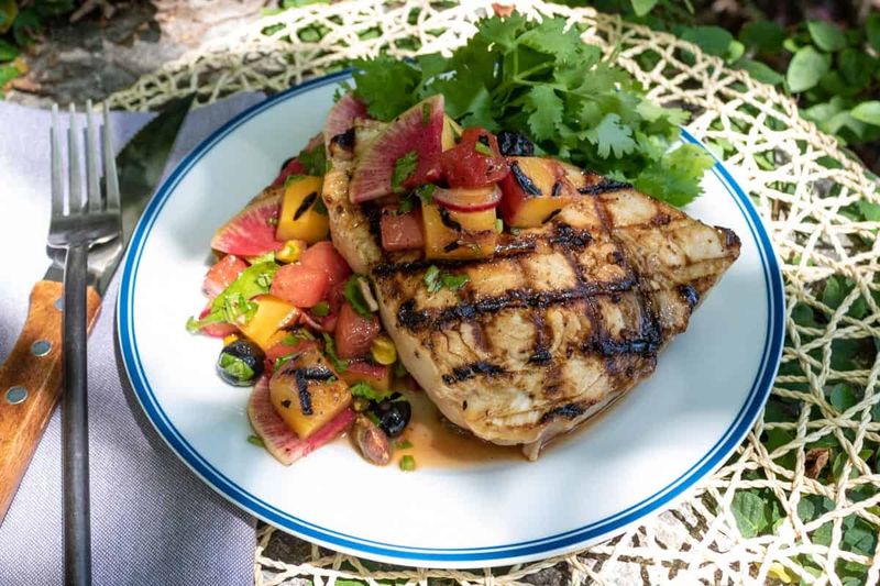 Grilled Swordfish With Watermelon Salad