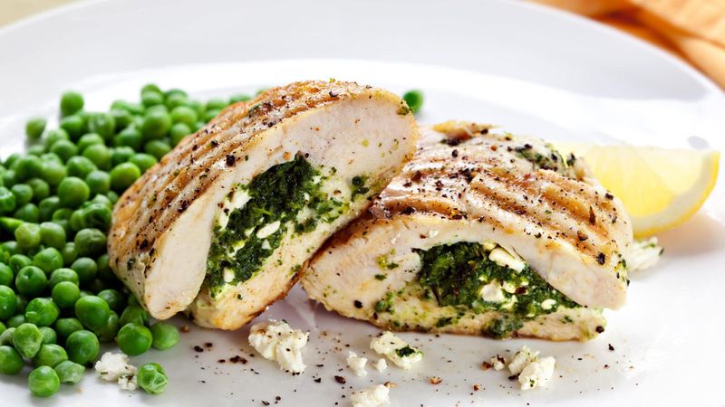 Pea And Feta Stuffed Chicken