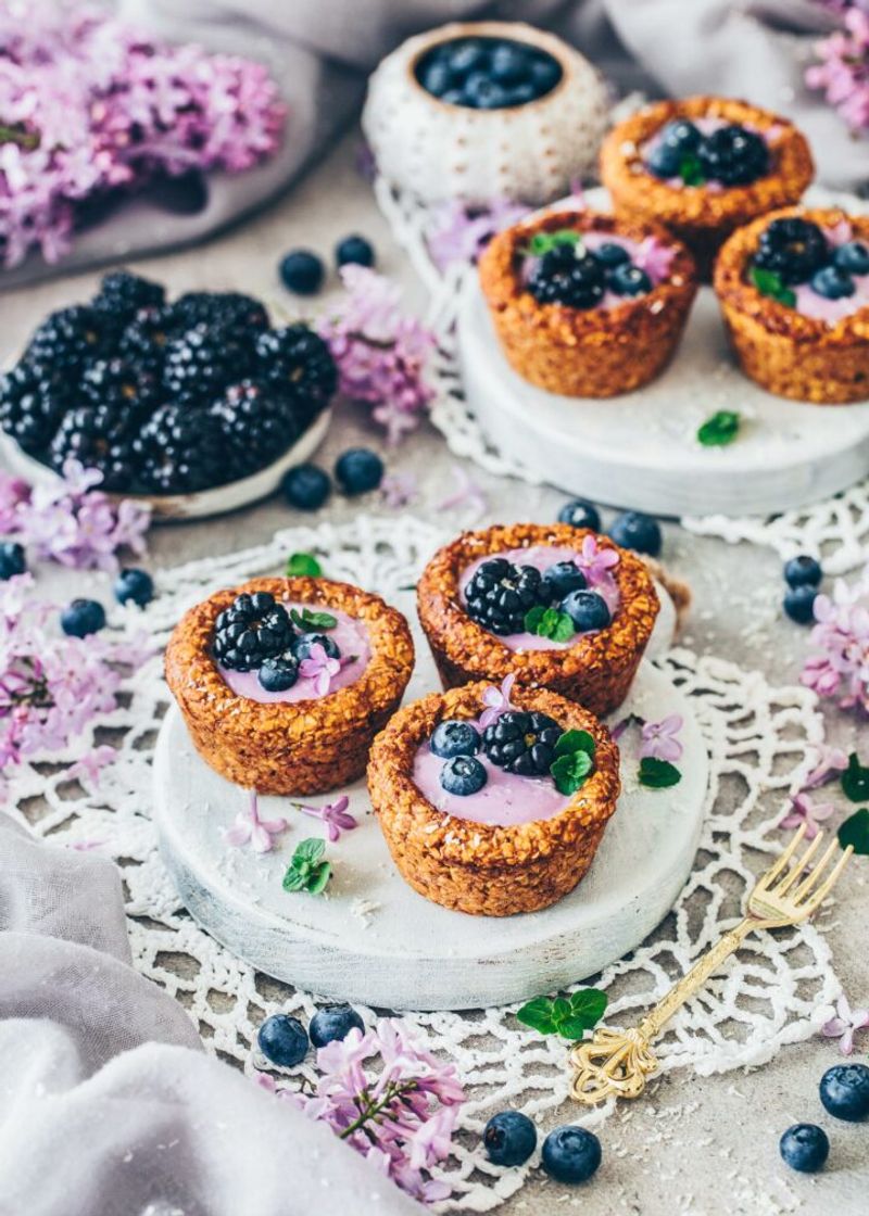 Blackberry Almond Granola Cups