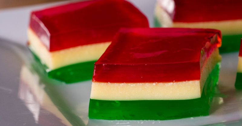 Christmas Ribbon Jello Salad