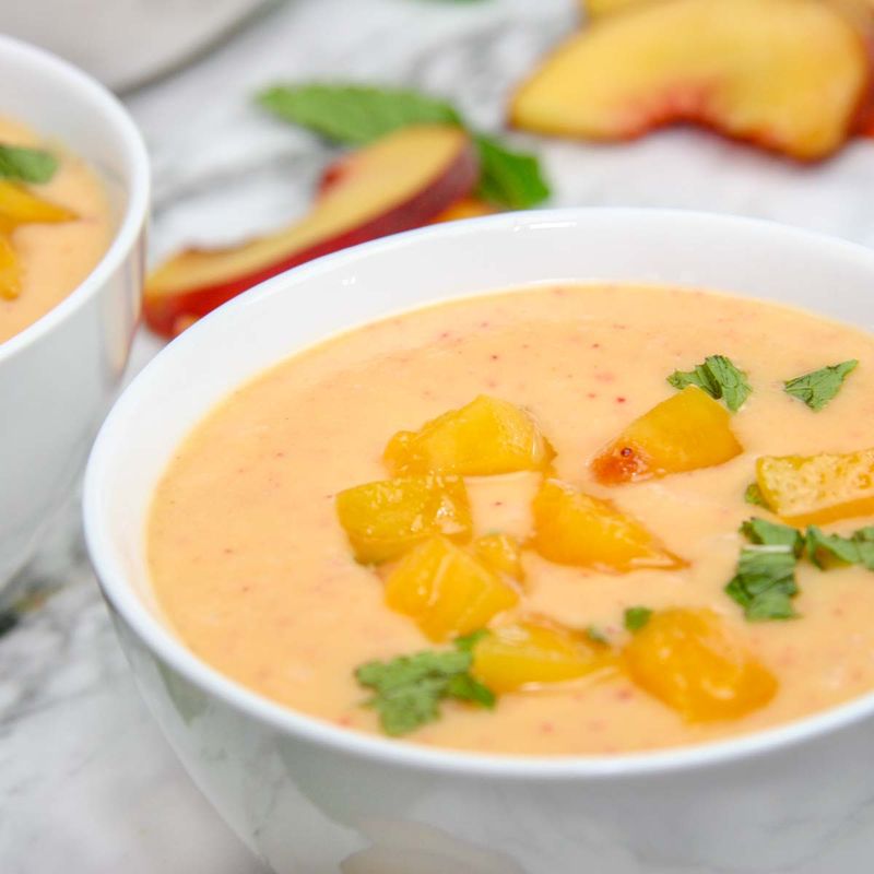Spicy Peach Gazpacho