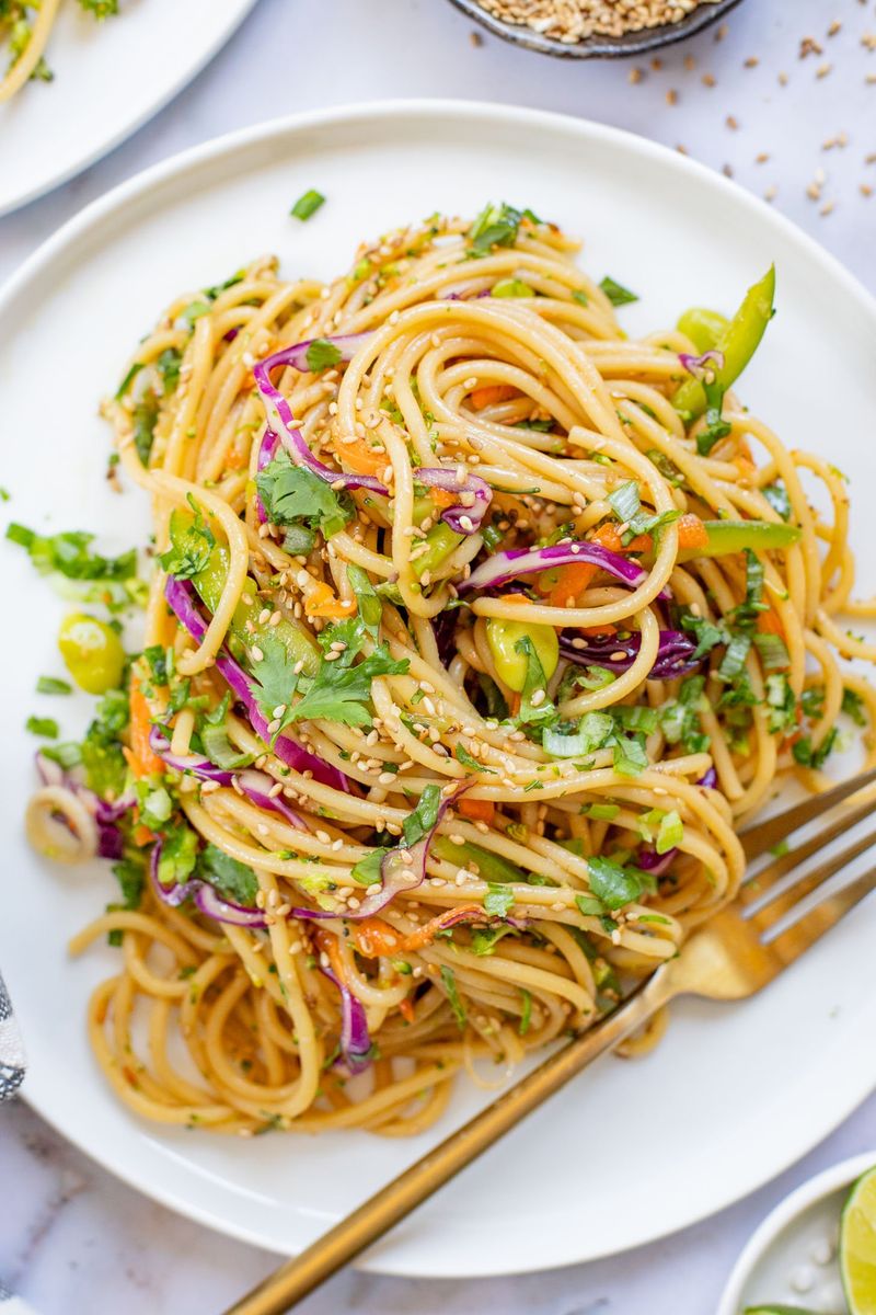 Cold Noodle Salad With Sesame Dressing (Pre-Cooked Noodles)