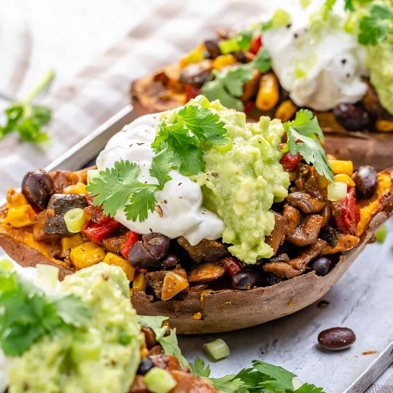 Mexican Black Bean Stuffed Sweet Potatoes