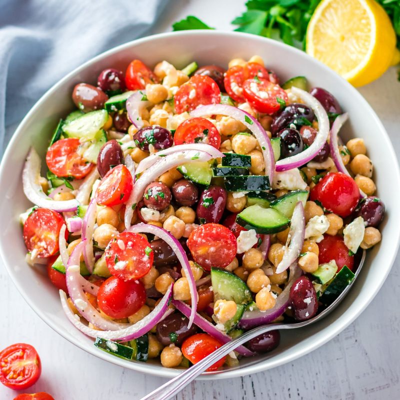 Ten-Minute Greek Chickpea Salad