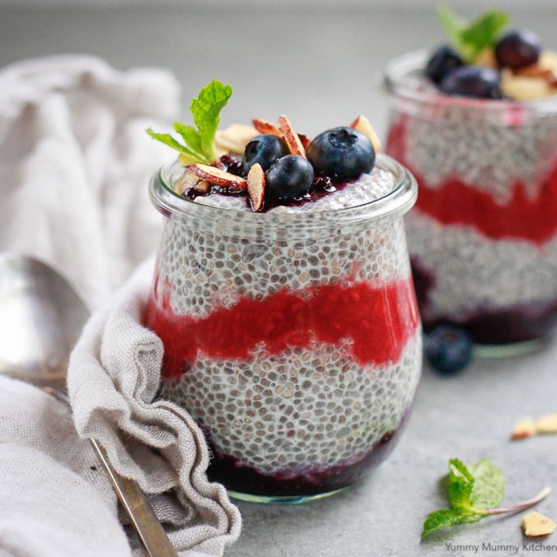 Chia Pudding With Almond Milk And Berries