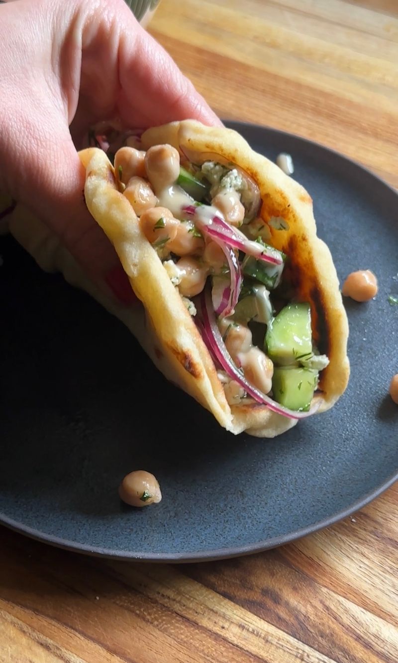 Chickpea And Cucumber Pitas