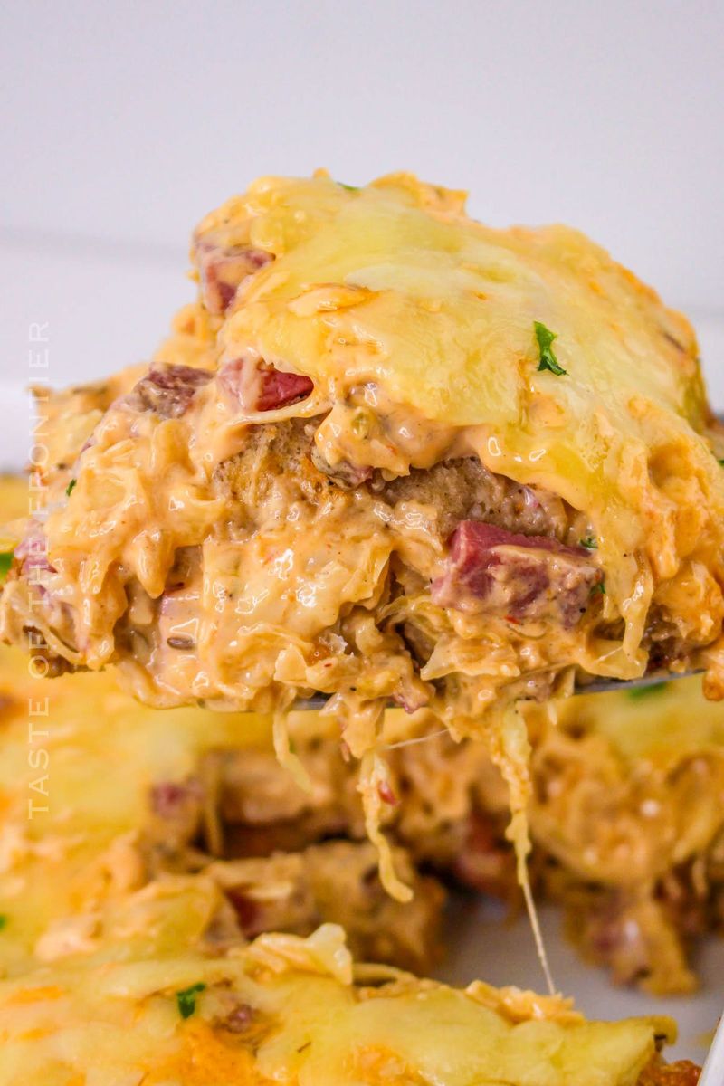 Loaded Reuben Tater Tot Hotdish