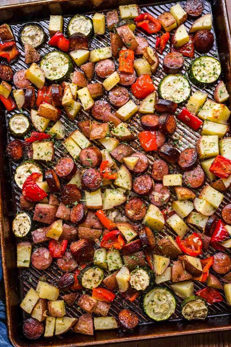 Sheet Pan Sausage And Veggies