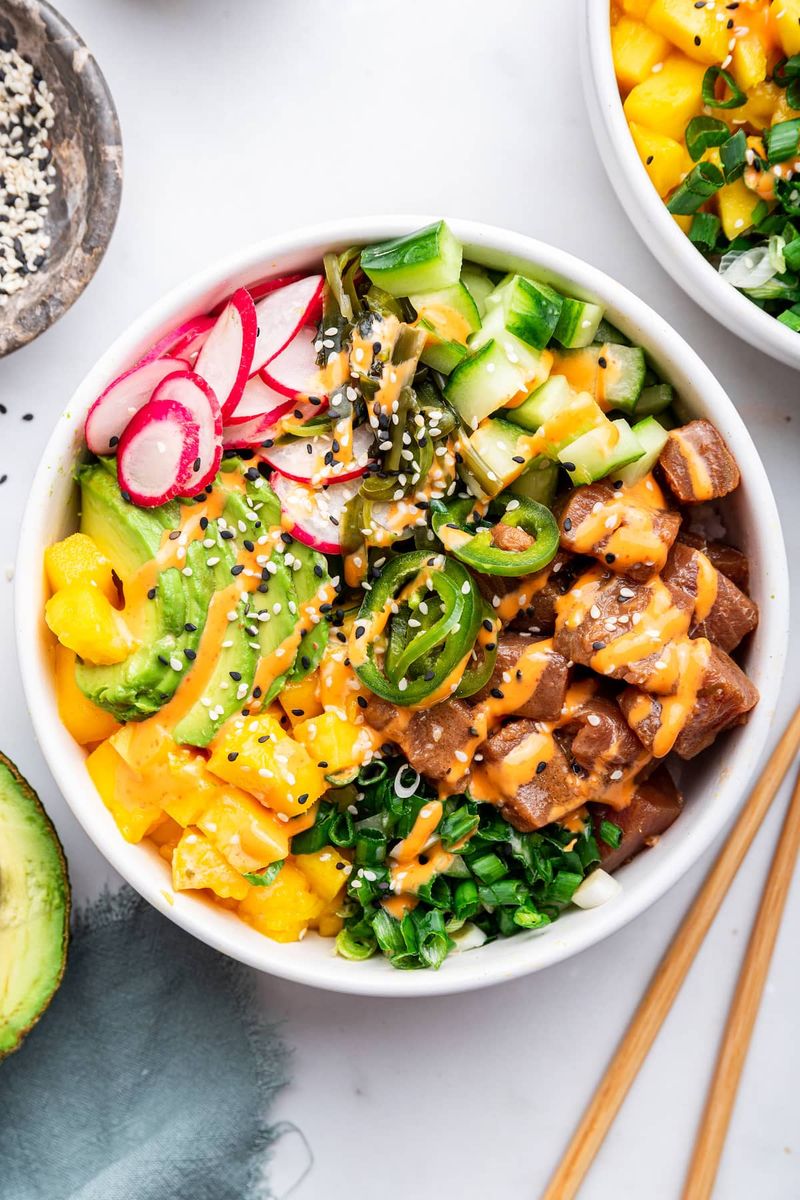 Spicy Tuna And Avocado Poke Bowl
