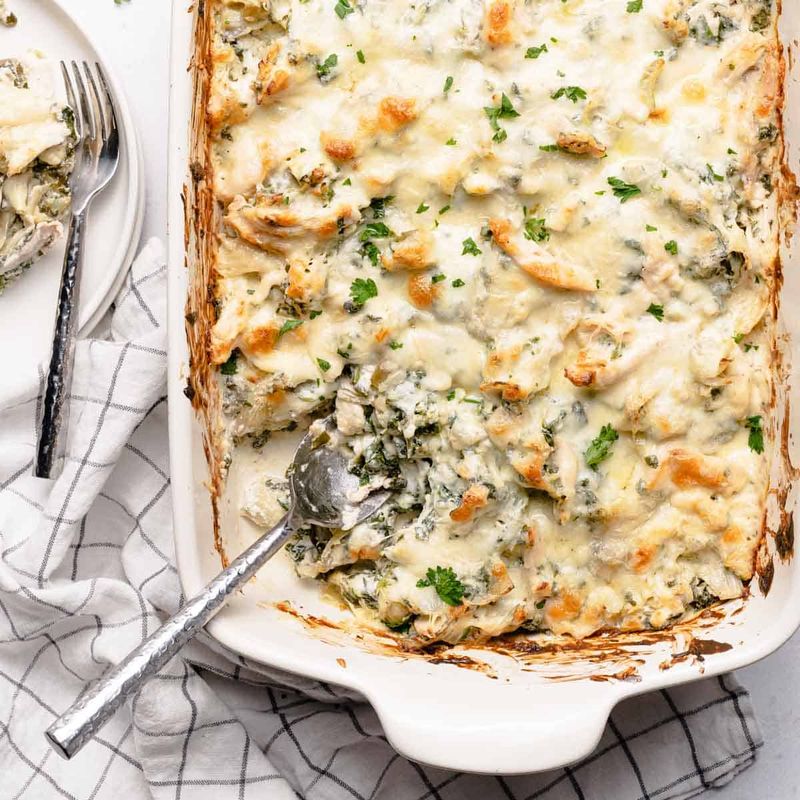 Spinach Artichoke Chicken Casserole