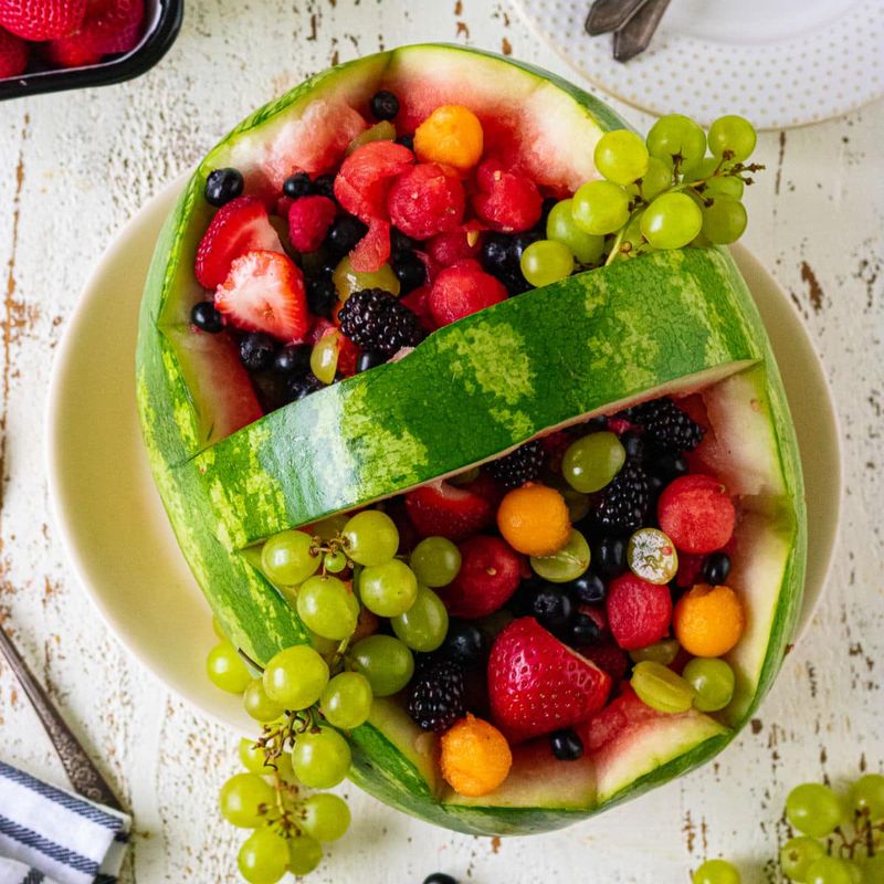 Watermelon Basket Fruit Salad