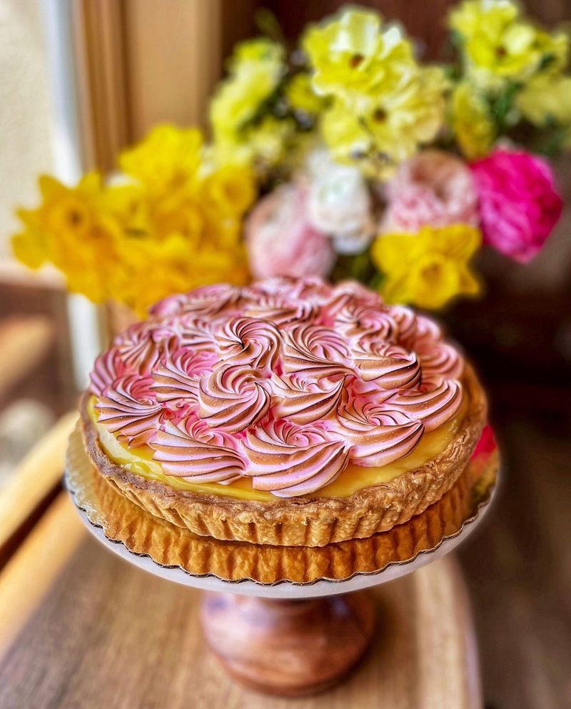 Coconut Cream Tarts With Soft Pink Glaze