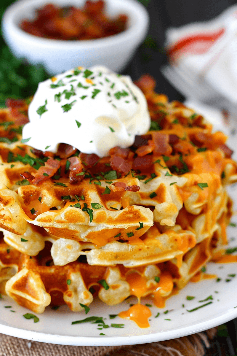 Loaded Baked Potato Waffles