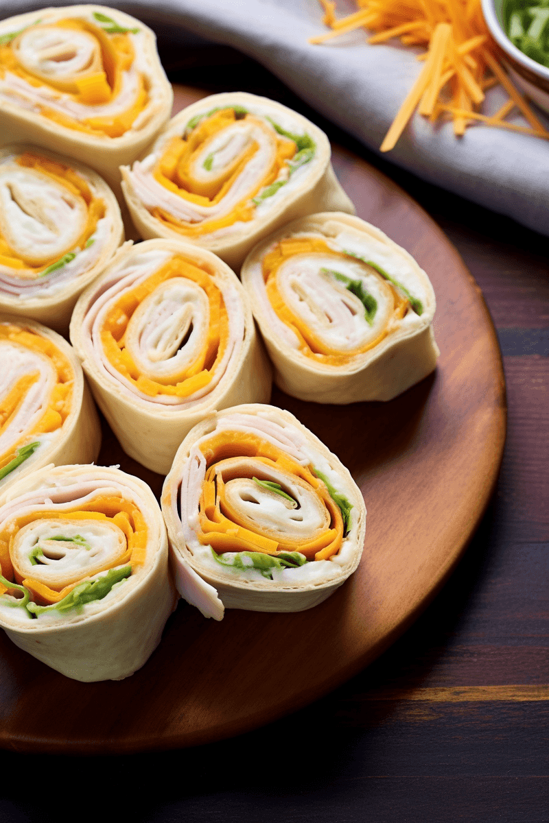 Deli Turkey And Cheese Roll-Ups With Mustard