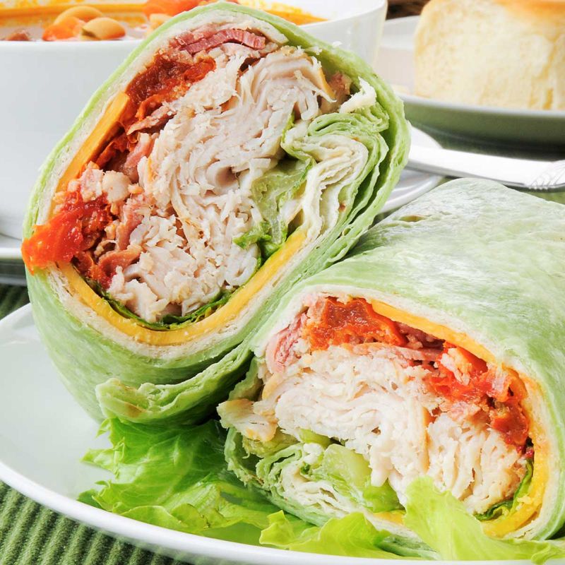Turkey Wrap With Lettuce And Cheese
