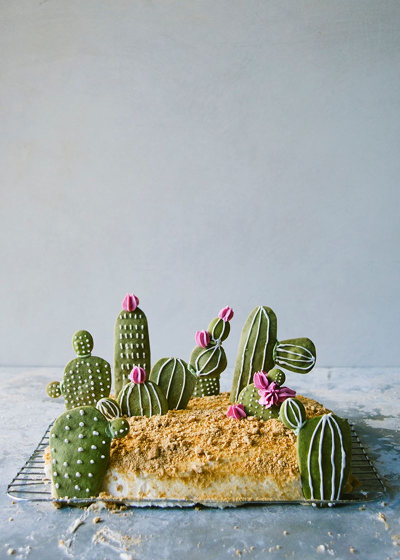 Succulent Garden Sheet Cake