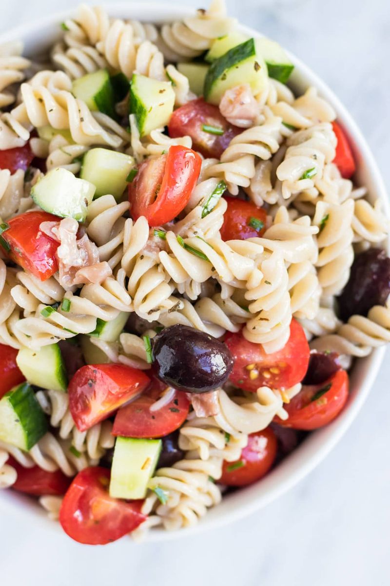 Pasta Salad With Olives And Cucumbers