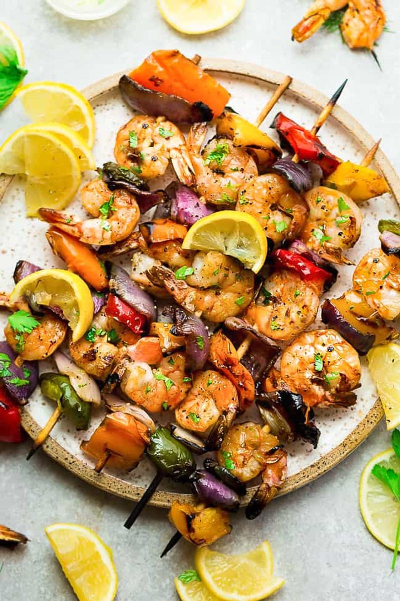 Grilled Shrimp And Vegetable Skewers