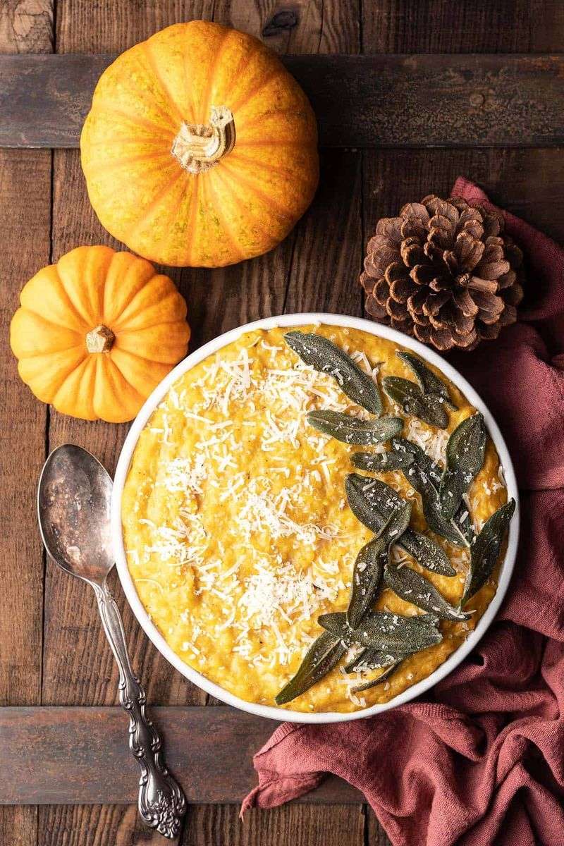 Pumpkin Risotto with Crispy Sage