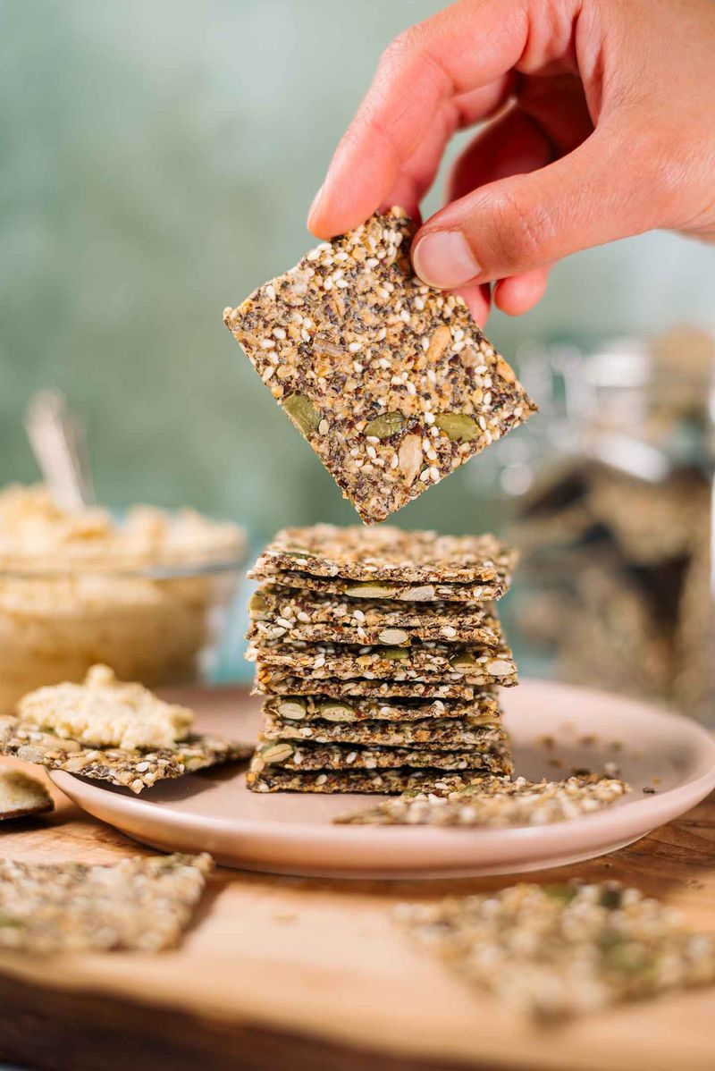 Savory Oat Crackers With Seeds