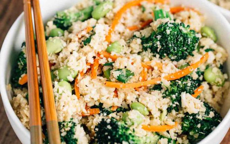 Cauliflower Rice Stir-Fry With Edamame
