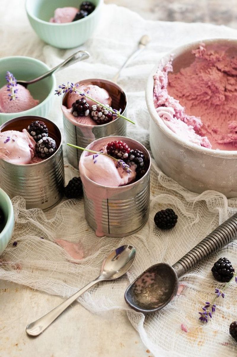 Blackberry Goat Cheese Ice Cream