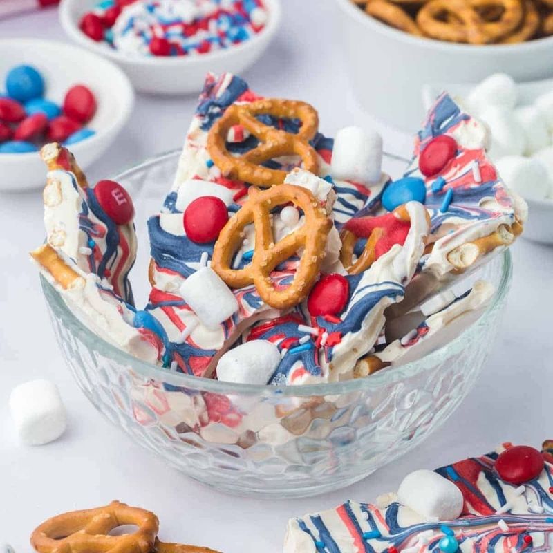 Patriotic Pretzel Bark