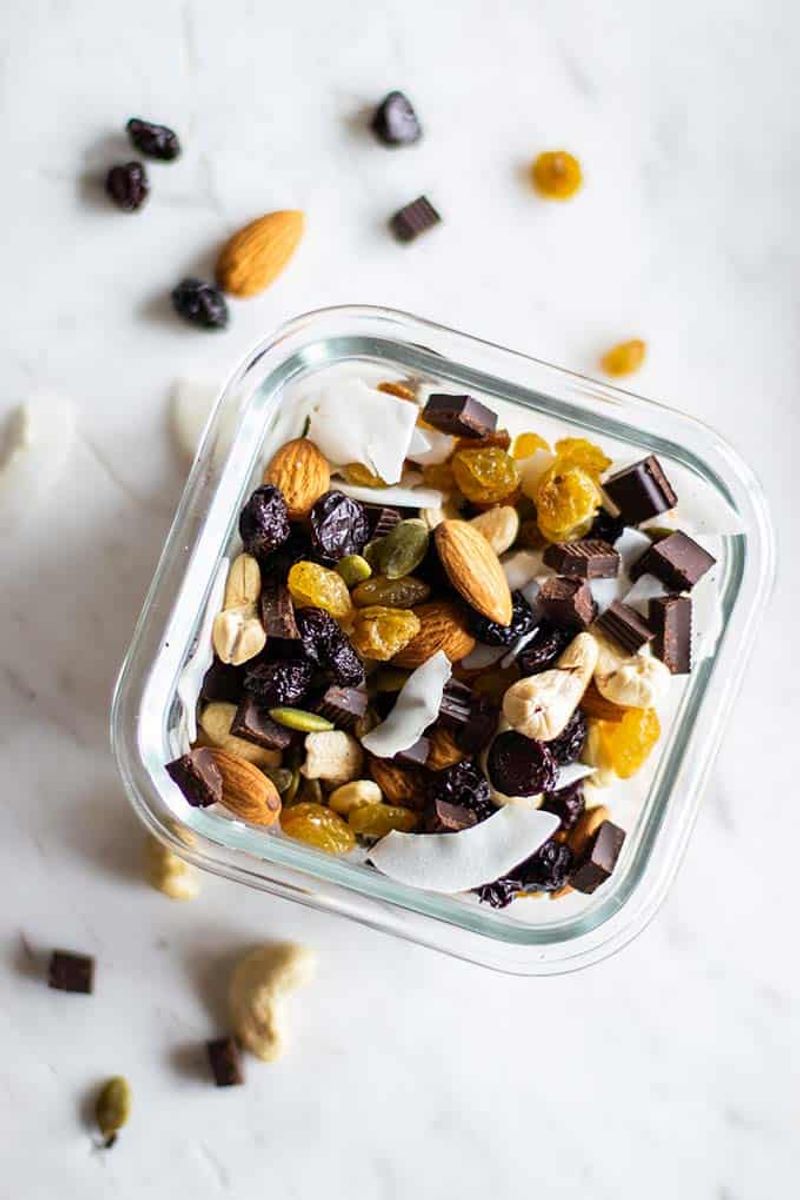 Trail mix with dried fruit