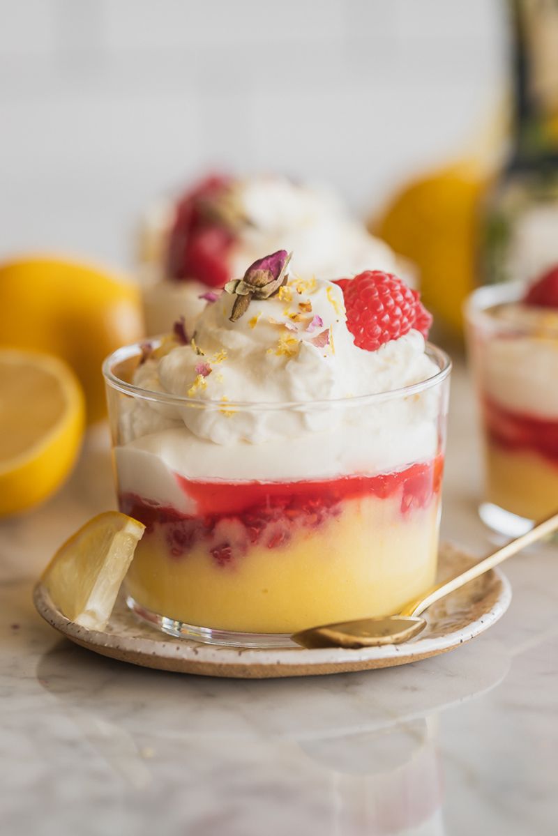 Raspberry Rose Petal Parfaits