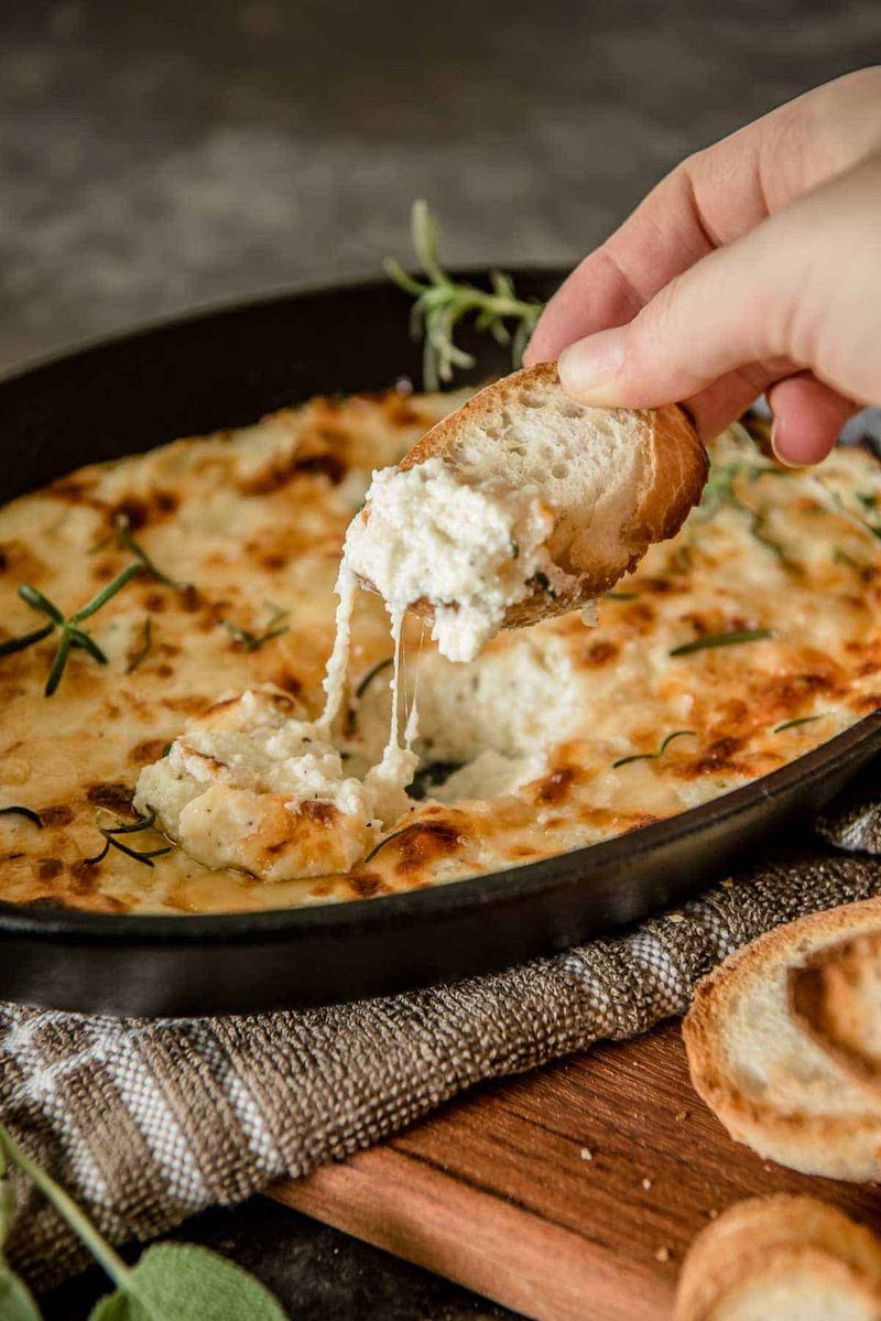 Baked Ricotta Dip With Garlic And Herbs