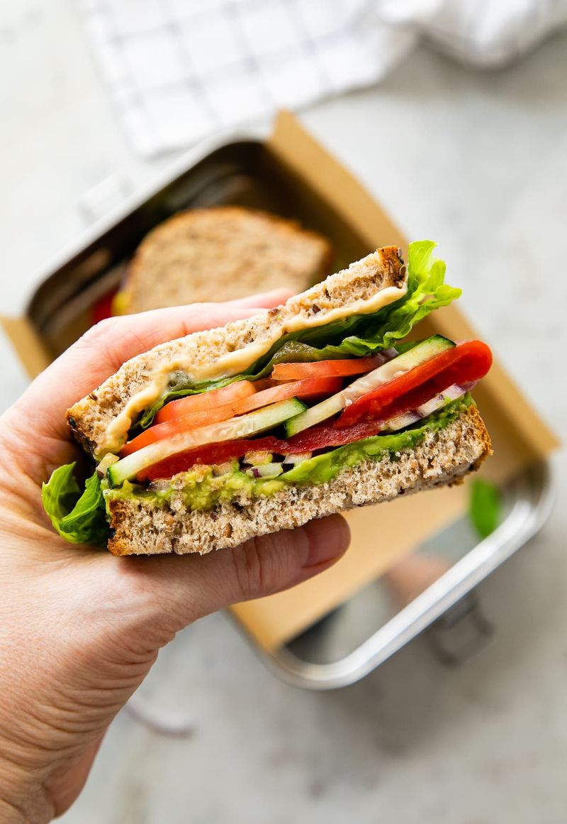 Hummus And Roasted Veggie Stack