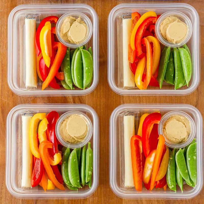 Sliced Veggies With Hummus