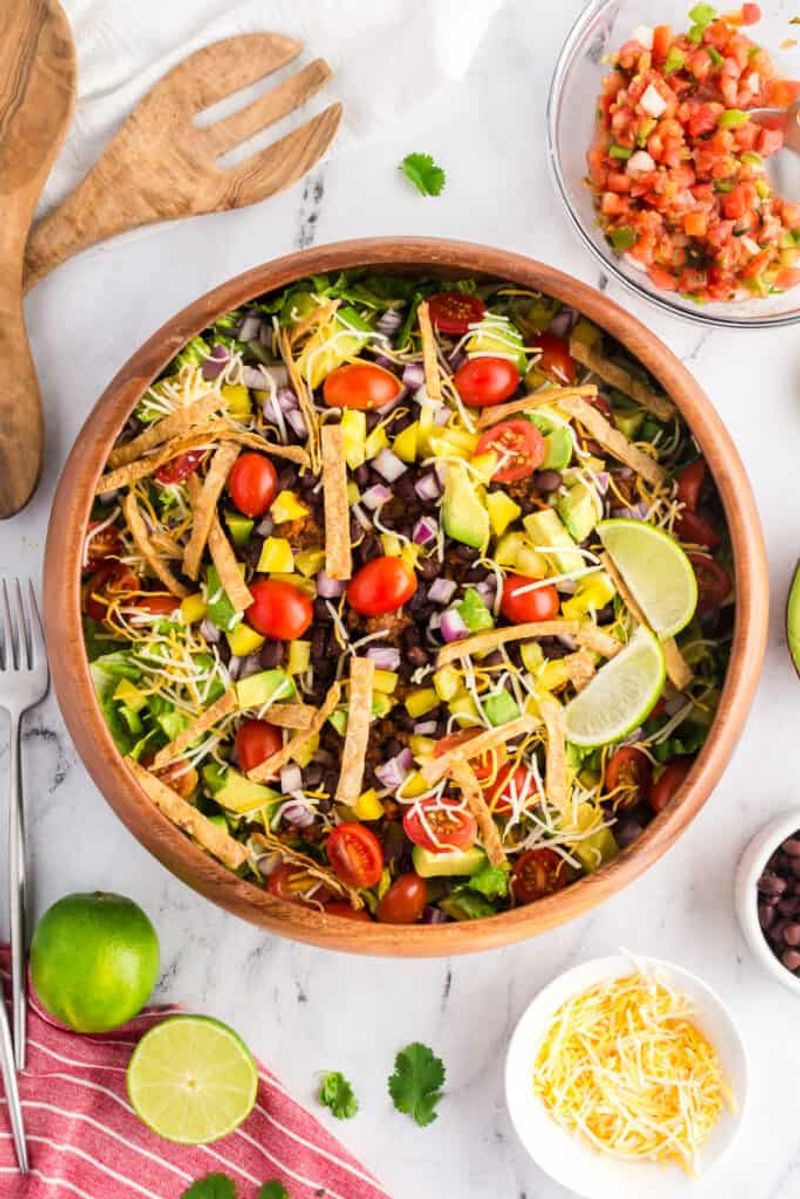 Taco Salad With Salsa-Lime Yogurt