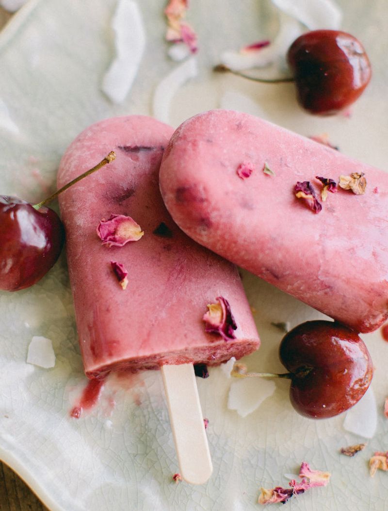 Rose Coconut Popsicles