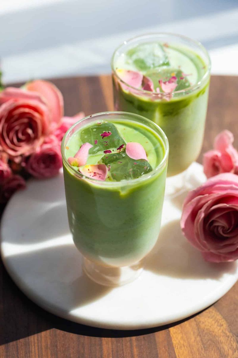 Iced Rose Matcha Latte