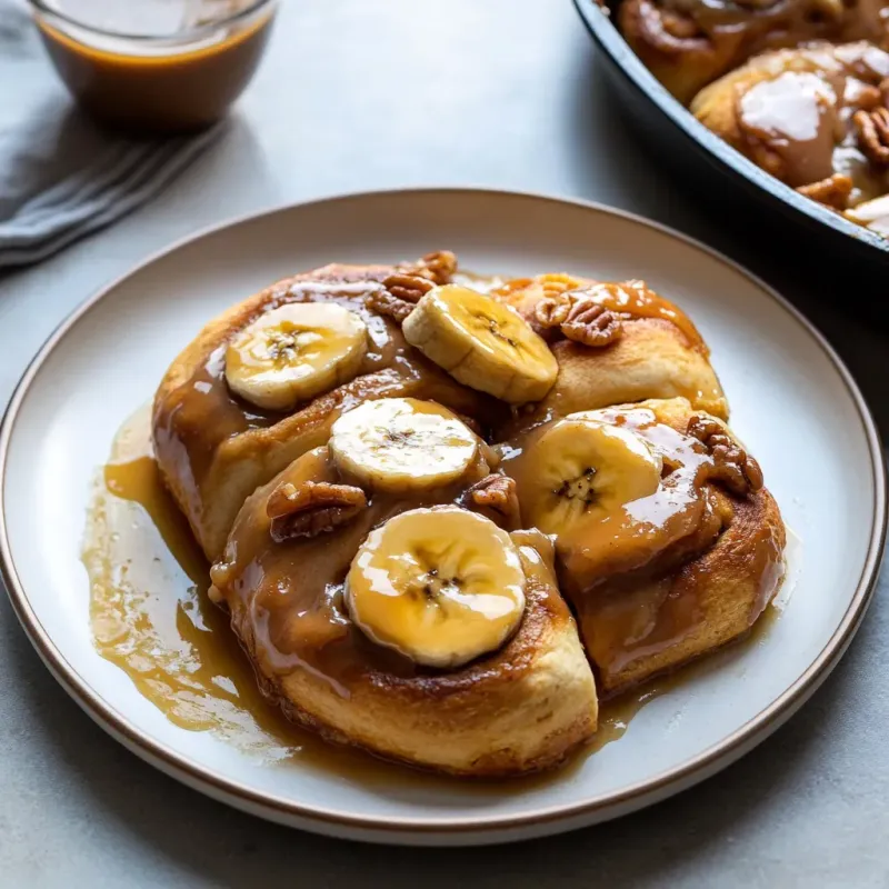 Bourbon Banana Foster French Toast With Candied Pecans