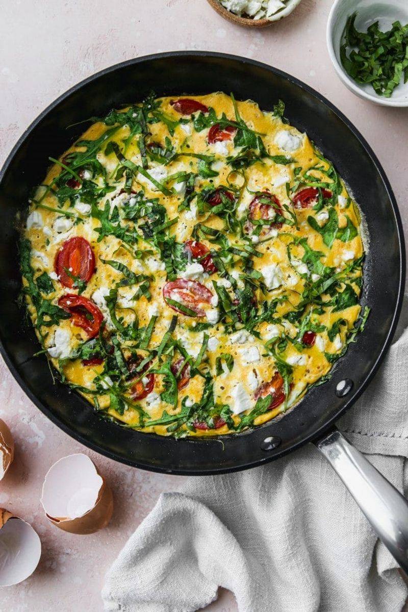 Shrimp Frittata With Spinach And Tomato