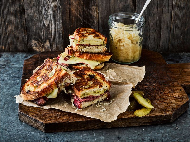 Grilled Cheese With Sauerkraut And Sharp Cheddar